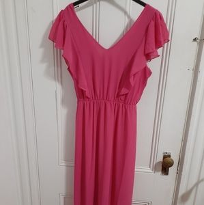 Pink ruffles Sara Corsi Maxi Dress